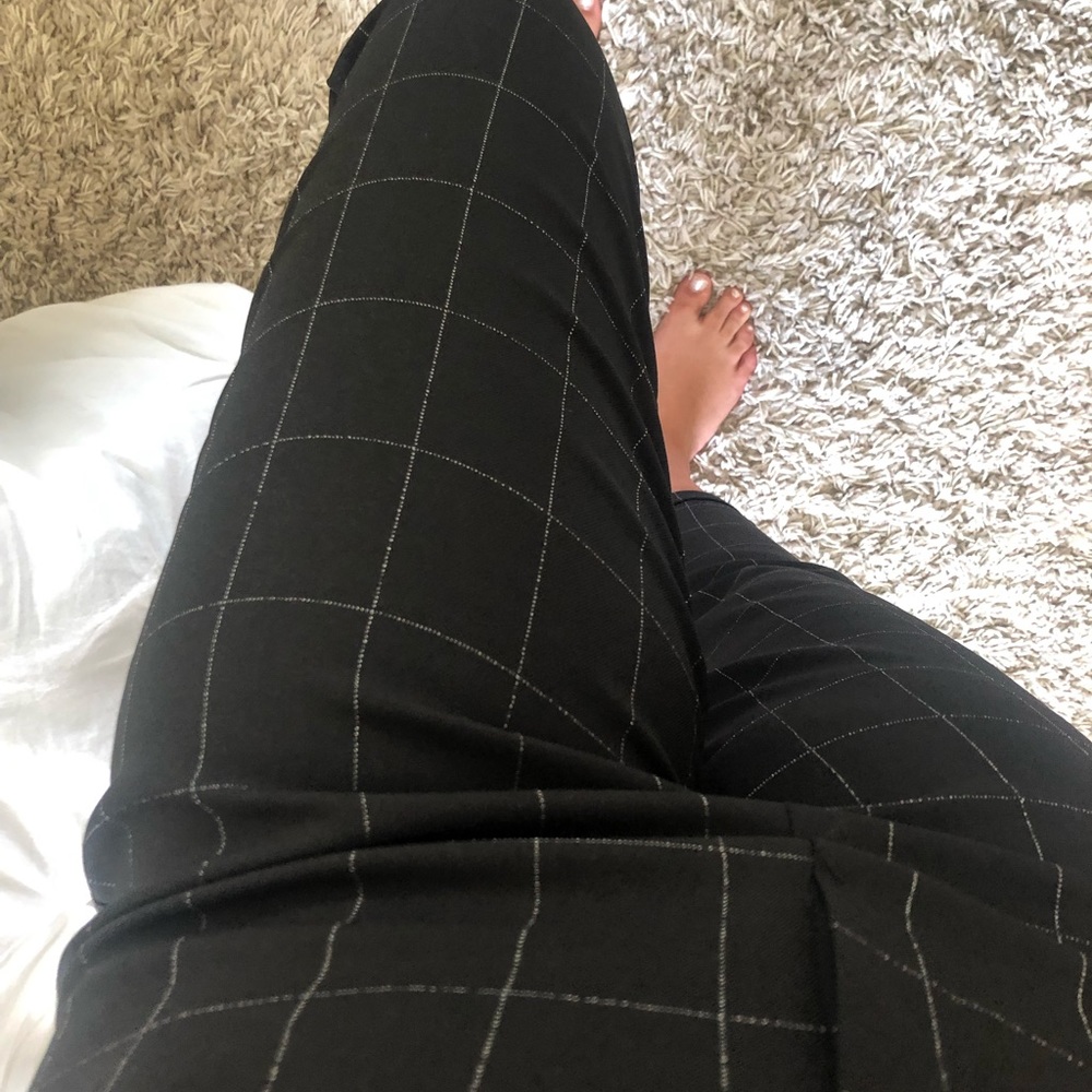 BOOHOO black grid pants